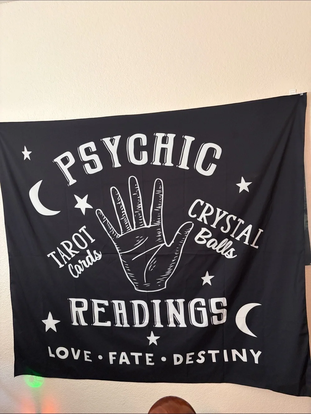 Psychic Readings Wall Tapestry - Black and White
